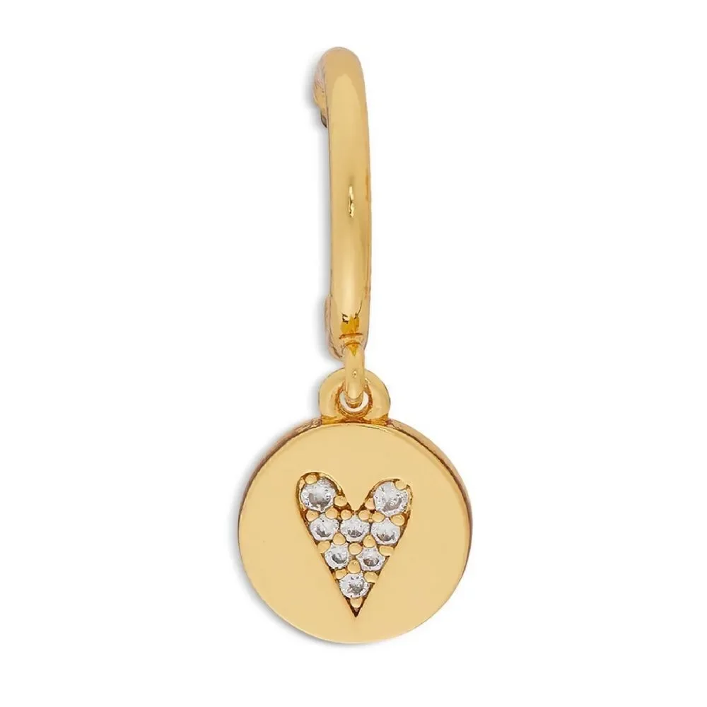NWT Kate Spade pave heart and butterfly mist matched Huggies drop earrings J